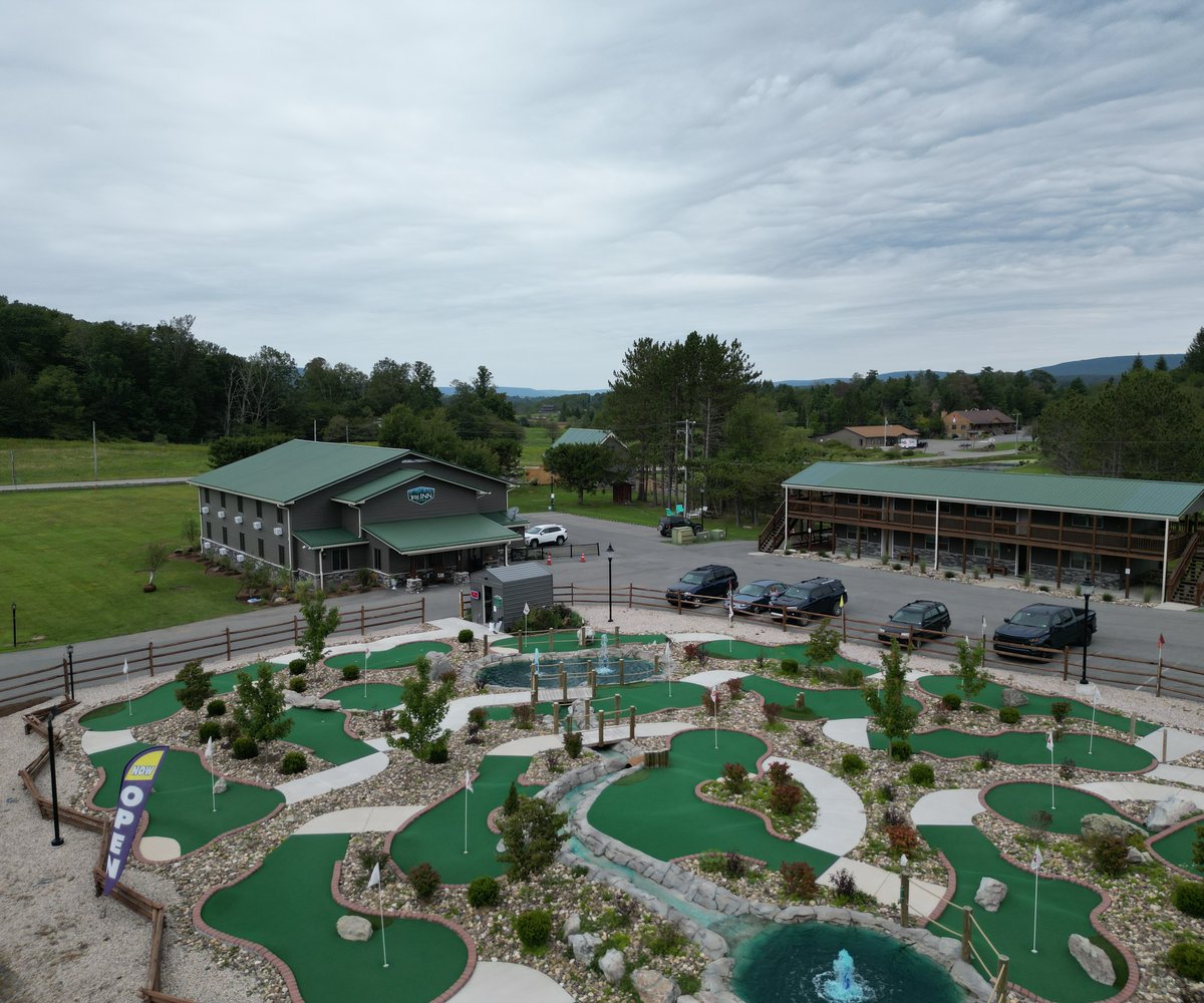 Almost Heaven Mini Golf course framed by Canaan Valley mountains