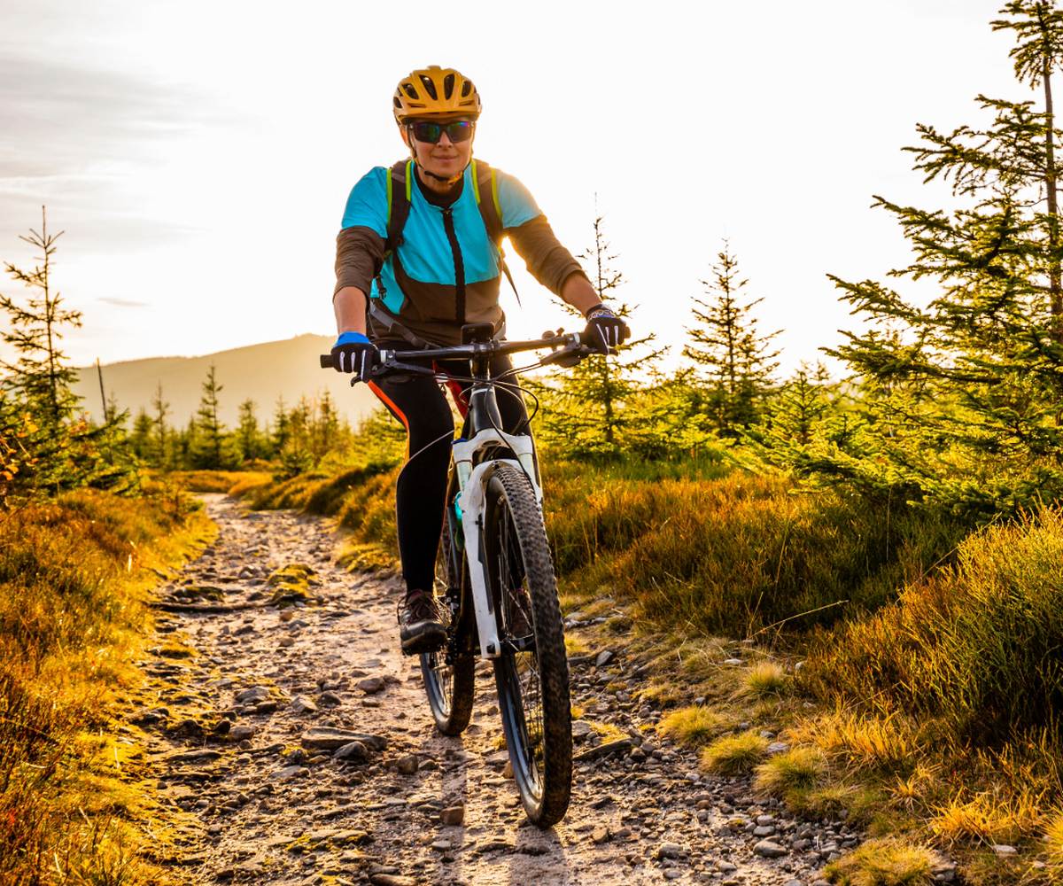 Mountain biker on Plantation Trail in Tucker County
