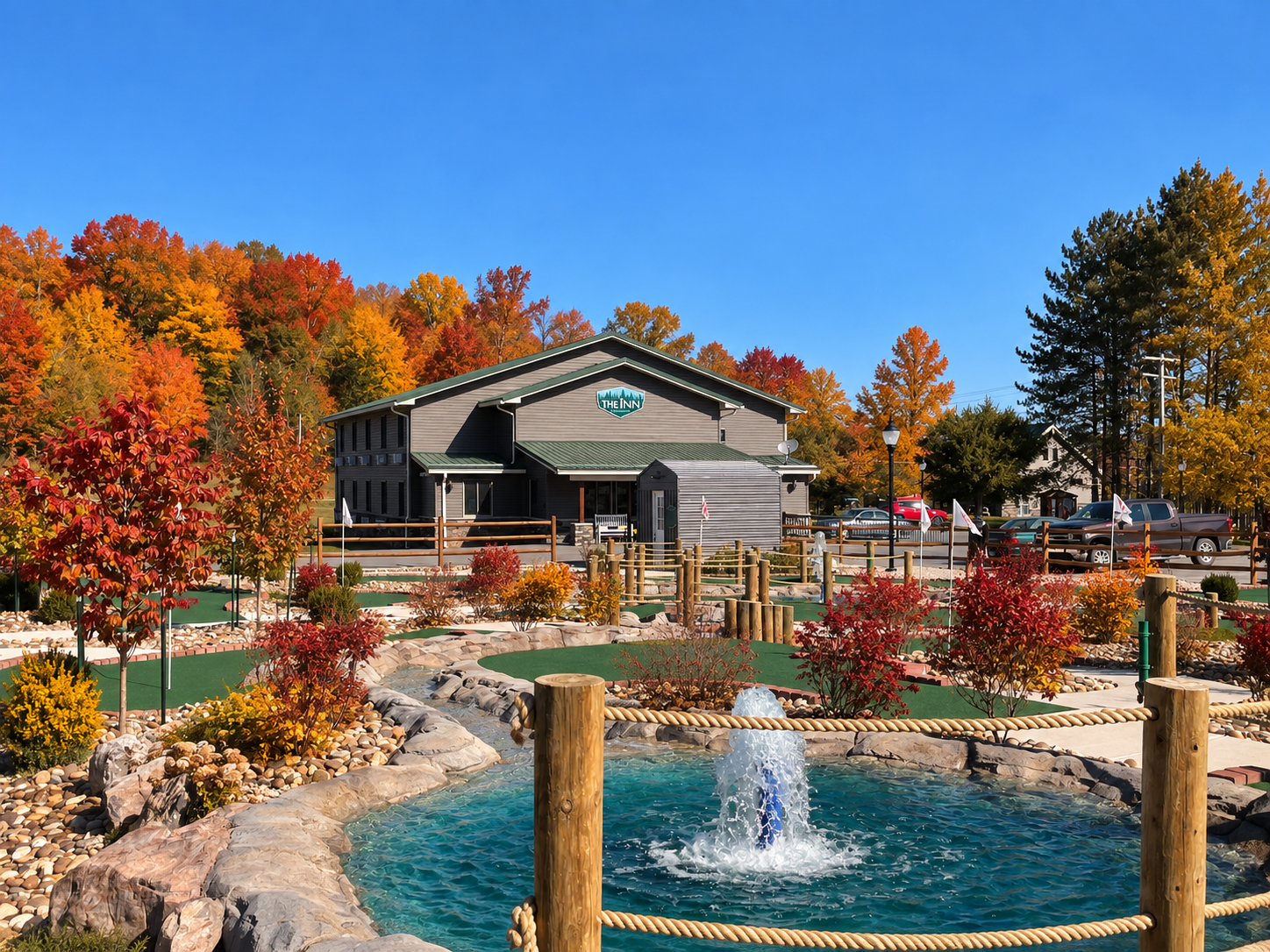 The forest green façade of The Inn at Canaan on ten acres of rolling Canaan Valley land